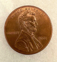 2002 No Mint Mark Penny Rail-RIM, Close AM, Thick-flat Letters - $136.62