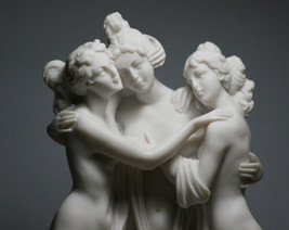 3 Graces Goddesses Canova Nude Female Cast Marble Statue Sculpture Museum 9.84in - £39.62 GBP