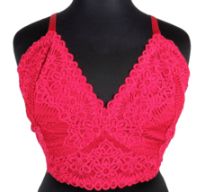 Torrid Red Chenille Lace Bralette Wire Free Pull On Style Plus 4X-26 - $29.99