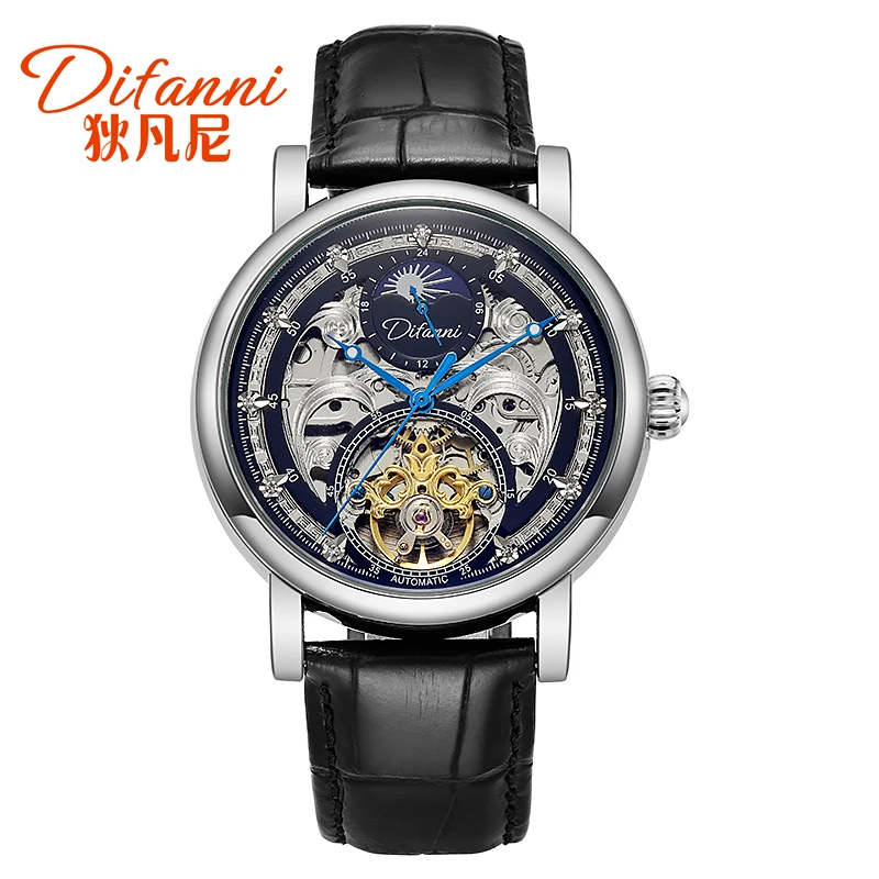  Skeleton  Mechanical Automatic Watch Men Tourbillon  Clock Casual Business Moon - £151.91 GBP