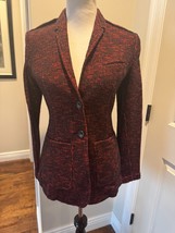 Nwot Burberry Brit Red &amp; Black Boucle wool Blend Jacket/blazer Sz us 6 - £199.73 GBP