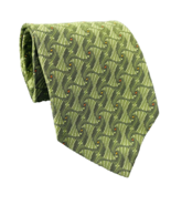 Hickey Freeman Men&#39;s 100% Silk Neck Tie Green Geometric Made in USA Desi... - £18.51 GBP
