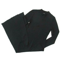 NWT J.Crew Long Sleeve Ribbed Knit Midi in Black Stretch Dress S - £63.70 GBP