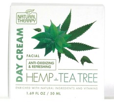 1 Count Natural Therapy 1.69 Oz Hemp &amp; Tea Tree Oil Refreshing Facial Day Cream - £16.77 GBP