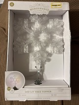 Tarnished plug 13.25 LED Snowflake Christmas Tree Topper Multicolor Wond... - £12.78 GBP