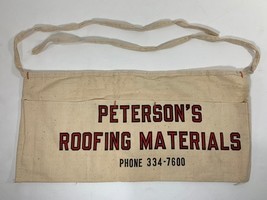 Vintage NOS Advertising Apron Pouch - Petersons Roofing Materials - Canv... - $19.80