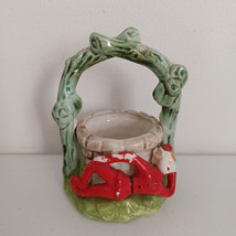 Pixie Elf  Posing by a Wishing Well Planter Vintage Ceramic Japan  - £22.89 GBP