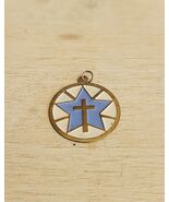 Vintage Religious Charm Pendant Star Crucifix Cross 1960 - €17,06 EUR