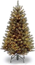  Artificial Full Christmas Tree, Green, North Valley Spruce White Lights... - $35.70