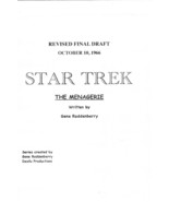 STAR TREK: THE MENAGERIE by Gene Roddenberry 1967 repro TV series script - $21.99