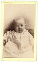 CIRCA 1880&#39;S Named CDV Adorable Infant Baby Boy White Dress Stimson Appleton, WI - £7.43 GBP