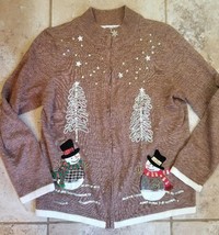 Christmas Sweater Cardigan Winter Ladies Size S Mercer Street Studio - £11.67 GBP