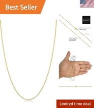 10K Yellow Gold Rope Chain Necklace - Barely There, Lightweight Elegance - $1,933.39 MXN