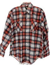 VTG 1970s Westerfield Flannel Shirt Red Blue Plaid Cotton NWOT Hong Kong L - $67.32
