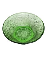 Vintage Green Indiana Glass Bowl Pineapple Etched Floral Pentagon Shape ... - £14.71 GBP