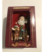 CHRISTMAS SANTA CLAUS REINDEER GRANDEUR NOEL 4&quot; RESIN ORNAMENT &amp; TIN BOX - $11.39