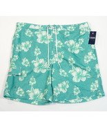 Chaps Green Floral Brief Lined Swim Trunks Boardshorts Men&#39;s NWT - £39.95 GBP