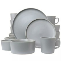 Elama Luxmatte Light Grey 20 Piece Dinnerware Set with Double Bowl - $91.02
