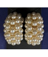 Vintage Classy Faux Pearl Clip-On Earrings - £8.65 GBP