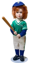 Avon Slugger #10 Baseball Softball Red Hair Porcelain Doll With Bat Unif... - $21.95