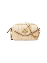 Tory Burch Mini Kira Quilted Leather Crossbody Camera Bag in Brie Rolled... - $287.99