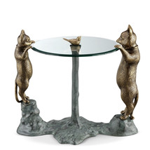SPI Home Curious Cats End Table 18.0&quot; x 22.5&quot; x 18.0&quot; 18.20 lbs. Aluminum - £352.08 GBP