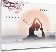 Yoga Inhale Exhale Canvas Print - Inspirational Wall Art Decor Framed - $13.57+