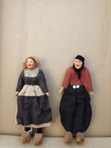 Antique Hand Crafted Carved Wood Dutch Man Woman Husband Wife Wooden Dolls Mario - £290.10 GBP