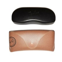 Lot Of 2 Ray Ban Hard Shell &amp; Soft Shell Eye Glasses Case - Brown &amp; Black - £13.30 GBP