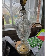 Mid-Twentieth Century Crystal Lamp 26-inch Lamp 15 Inch Crystal Vintage ... - $59.40
