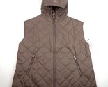 Calvin Klein Performance Women&#39;s  Hooded Puffer Vest Brown Size XL - £47.62 GBP