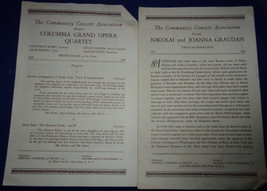 Vintage The Community Concert Association Two Programs 1950s - $5.99