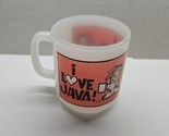 Glasbake I Love Java! Heat Resistant 8 oz. Milk Glass Coffee Mug Cup USA... - $21.77