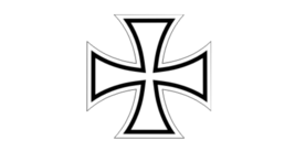 7&quot; military maltese cross white bumper sticker decal usa made - $29.99