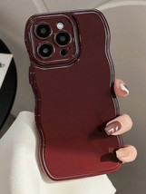 Mulberry Red Wavy Edge Phone Case for iPhone Series 16 15 14 13 12 11 Ed... - $4.97+
