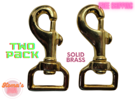 3&quot; Solid Brass Swivel Snap Clip with 1&quot; Strap Square Eye SWL 66 (2 Count) - £9.15 GBP