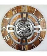 ENGLAND LINE WALL CLOCK ROUND 36 INCH VINTAGE BROWN - $339.99