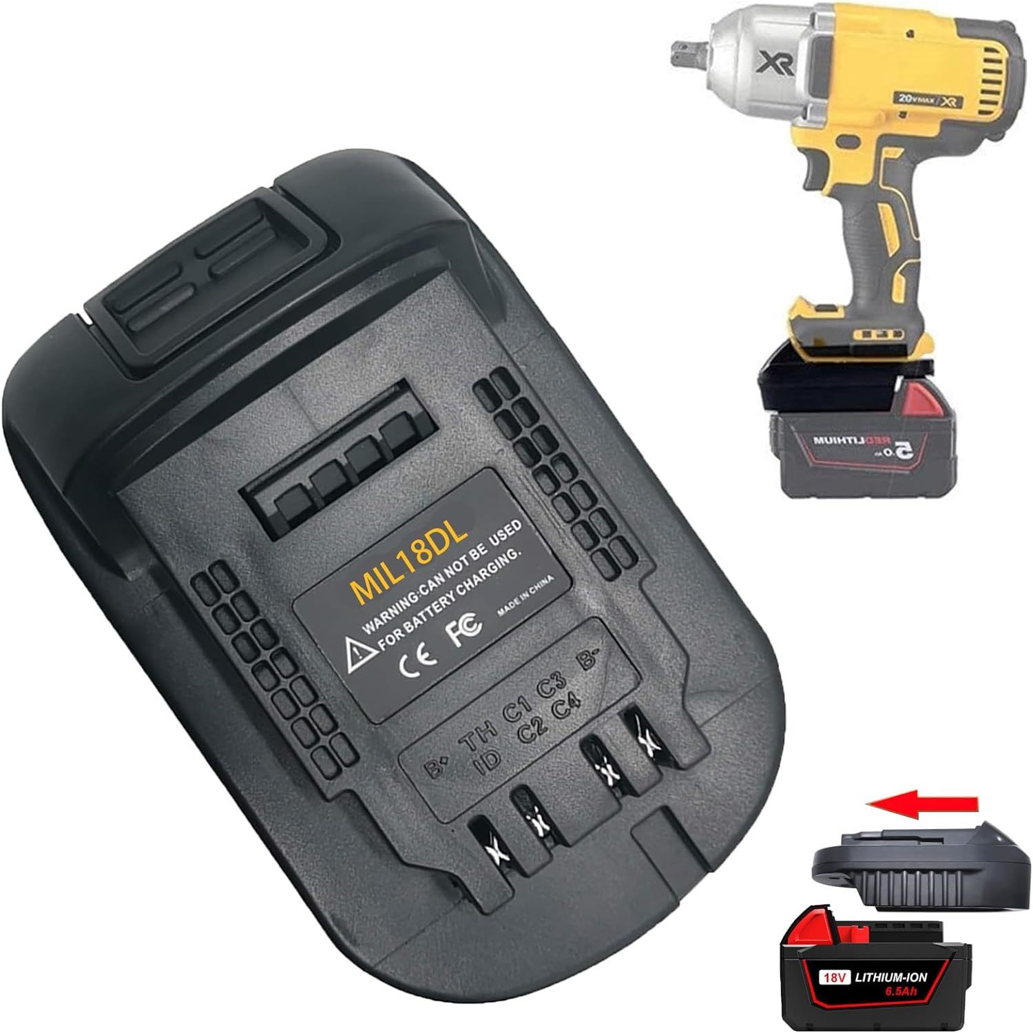 Battery Adapter Converter For Milwaukee To Dewalt Battery，For Milwaukee ... - $32.60