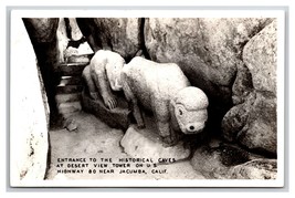 RPPC Statues At Cave Entrance Desert View Tower Jacumba CA UNP Postcard Z9 - £6.55 GBP