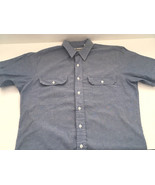 vintage short sleeve button shirt blue with white stitching 2 pockets tail  - €17,16 EUR