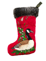 Christmas Stocking Quilted Duck Print Faux Fur Cuff Frank - £15.50 GBP