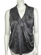 Sleeveless Top Women&#39;s Large Ruffle Polka Dot Neckline Como NEW Business... - $13.87