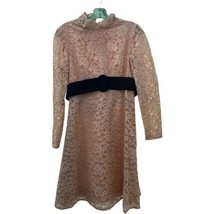 Vintage Joanna Nelson For Bullock&#39;s Los Angeles Women&#39;s Pink Lace Party ... - £52.98 GBP