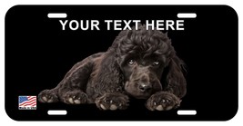 Poodle Dog Lying Black Can Personalize Novelty Metal License Plate B - £7.09 GBP+