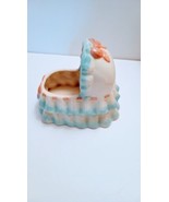 Napco Ceramic Japan 50&#39;s MCM Baby&#39;s Bassinet Nursery Planter Pink  Blue ... - £14.40 GBP