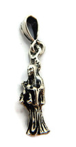 Holy Death Grim Reaper Charm Pendant .925 Sterling Silver!! - £15.71 GBP
