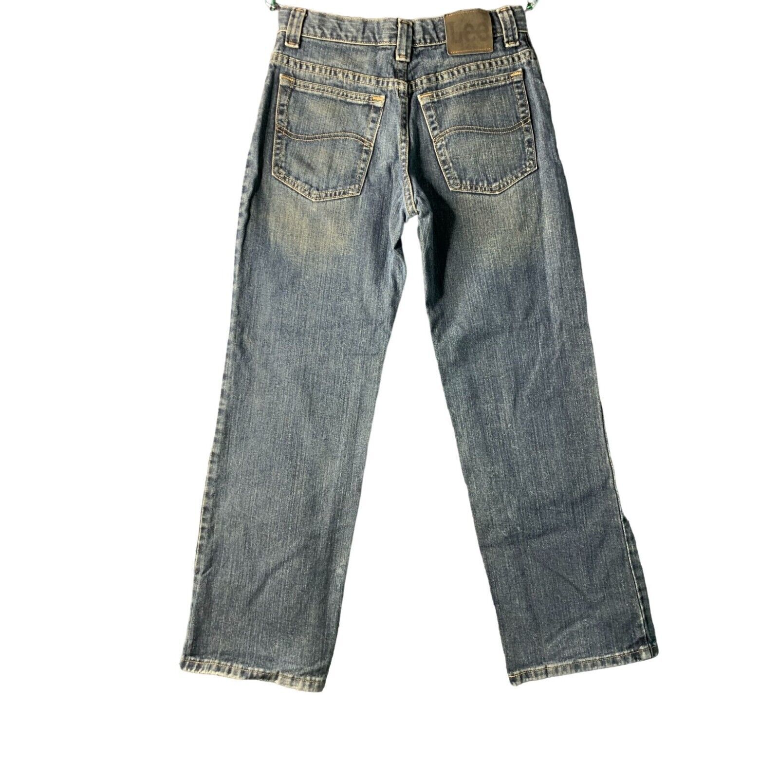 Primary image for Lee Boys Size 14 Reg Denim Jeans Distressed Blue Straight Leg