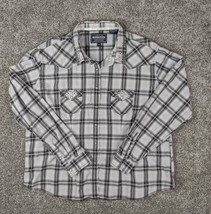 Panhandle Slim Shirt Woman XXL Plaid Button Western Clear Snap Bling Rough Stock - £17.53 GBP