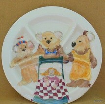 Vintage Hand Painted  Divided Child&#39;s Plate Goldilocks and the Three Bears 1992 - £18.20 GBP