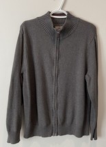 DOCKERS Mock Neck Men’s Sweater. Full Zip Size Large Gray. - $17.59